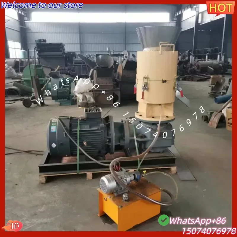 2026 Vertical wood pellet machine, small biomass sawdust granulator, mahogany sylvestris pine flat mold combustion pellet