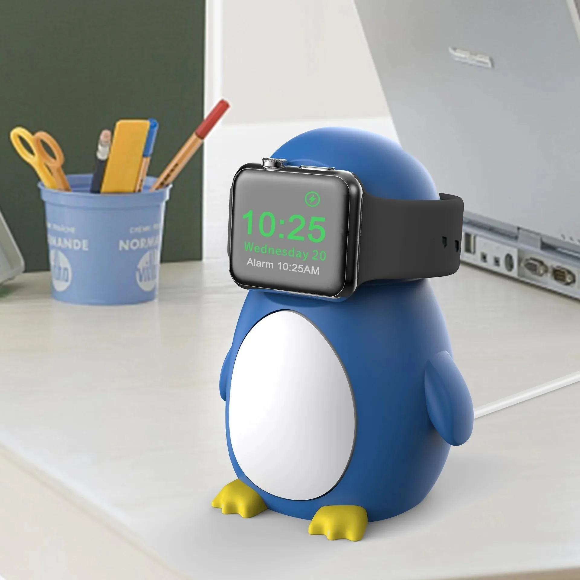 Cartoon Watch Stand Penguin Creative Silicone Charging Base for Apple Watch 1 2 3 4 5 6 7 8 SE Ultra Watch Desk Stand