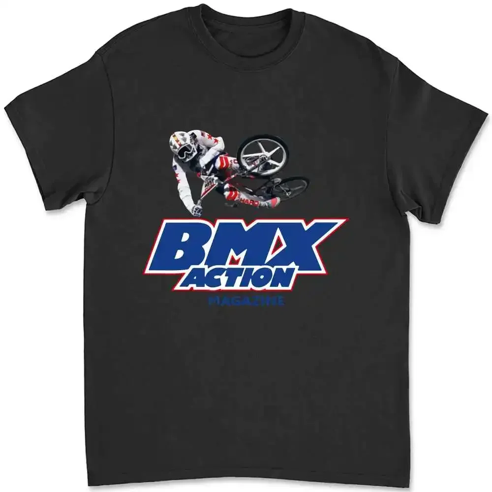 Bmx Action Magazine Ramp Jump Freestyle Racing Bike Haro Hutch Skyway T-shirt HRB4