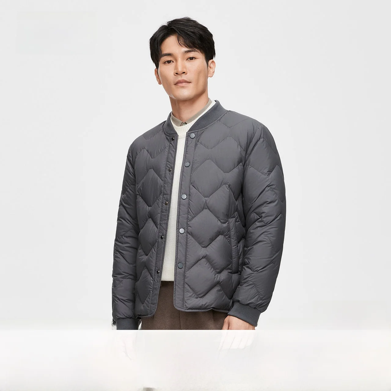 

Lightweight Windproof Men's Short down Jacket Stand Collar Fashion Urban Style City Casual Polyester Fiber Duck down Filling