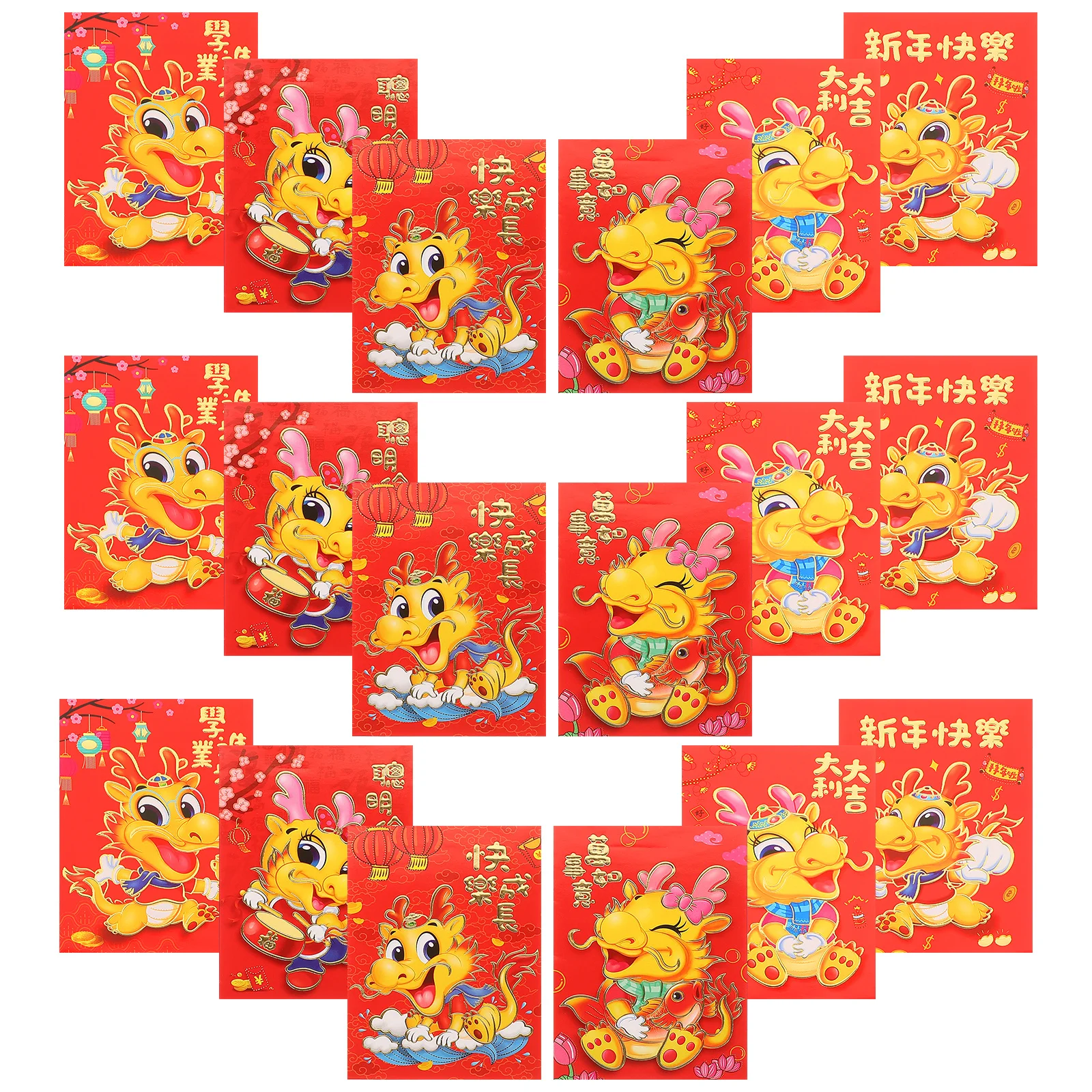 

30 Pcs 6x9 Envelopes Chinese Element Spring Festival Dragon Asian Money for Cash