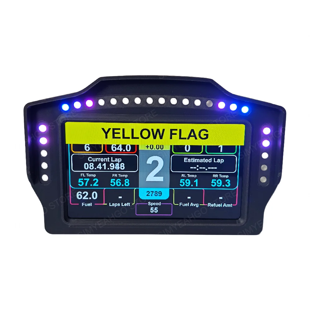 لعبة الكمبيوتر Simracing 7 بوصة لوحة القيادة متعددة الوظائف عرض سرعة الأداة لملحقات FANATEC Simagic MOZA Logitech G29