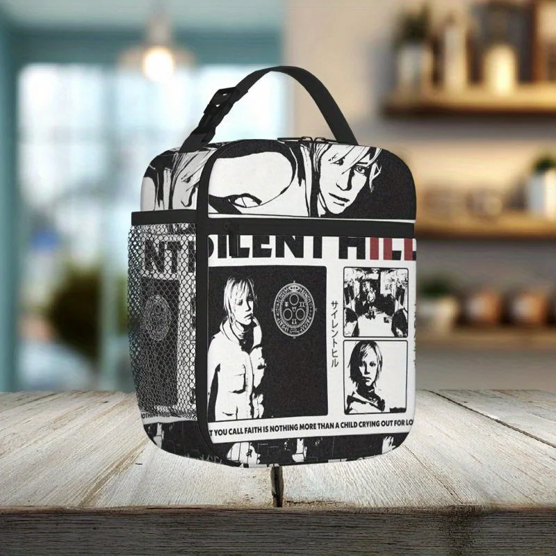 Bolsa térmica aislada con temática de videojuegos Silent Hill, mercancía coleccionable para el hogar y la oficina