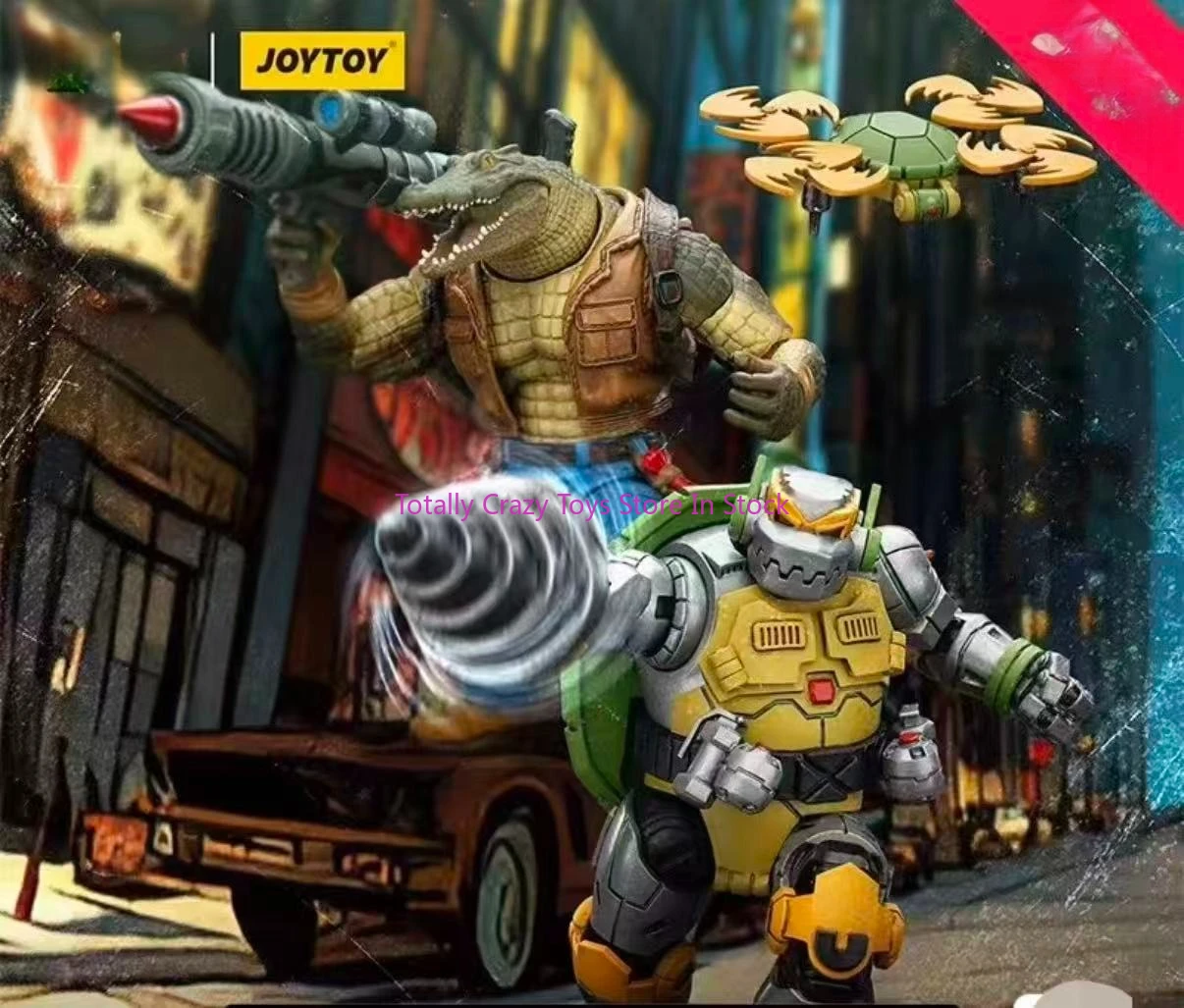 

В наличии JOYTOY 1/18 черепаха большая голова из крокодиловой кожи механическая металлическая черепаха подвижная кукла крокодиловый человек