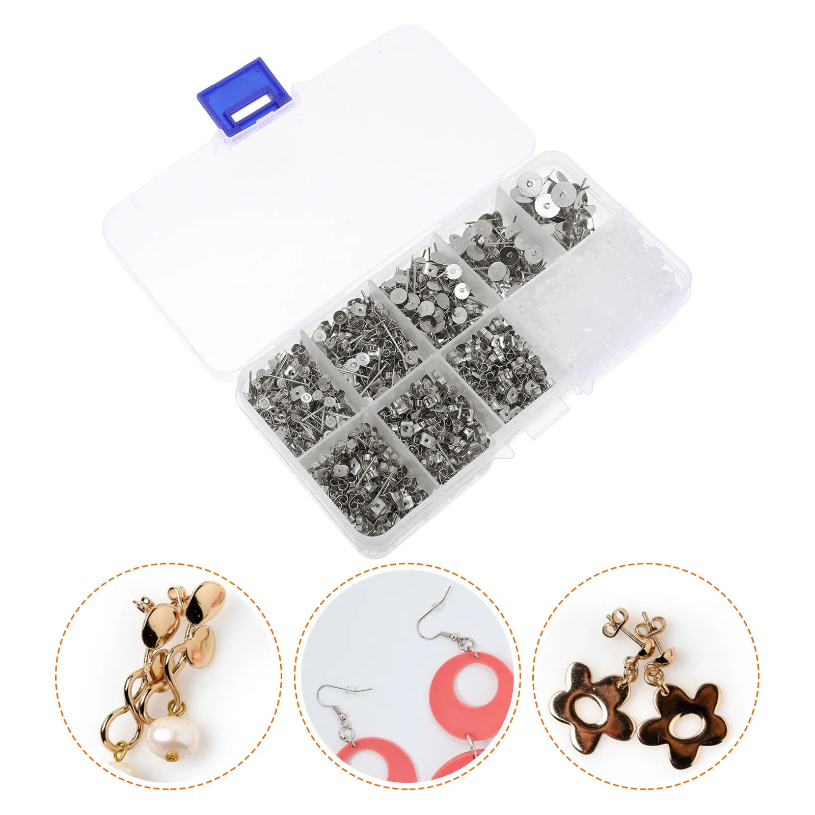 1 Box Earrings Plug DIY Material Fine Workmanship Ear Back Stoppers Lasting Luster Jewelry Accessories Earrings Plug