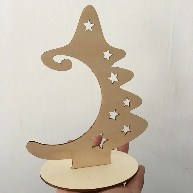 

Wood Slices with Stand Natural Unfinished Christmas Wooden Tree Star Crafts for Christmas Ornaments