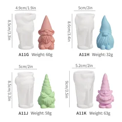 1pcs Santa Dwarf candle silicone mold 3D Faceless Santa Claus candle Plaster soap resin craft mold Christmas gift making tool