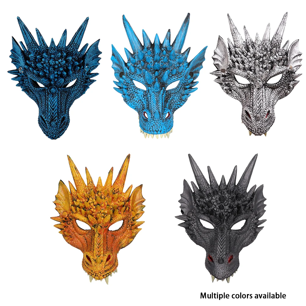 Horror Drago Maschera di Halloween Mardi Gras Festa di Carnevale Schiuma PU 3D Drago Maschera Masquerade Puntelli Cosplay Accessori di abbigliamento