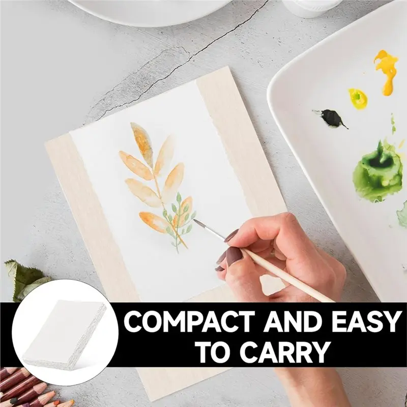 ABVG-ورق أبيض مصنوع يدويًا 25 قطعة ورق ألوان مائية 300 جرام في المتر المربع، لبطاقات المعايدة دهان داي 15.2 × 10.2 سم