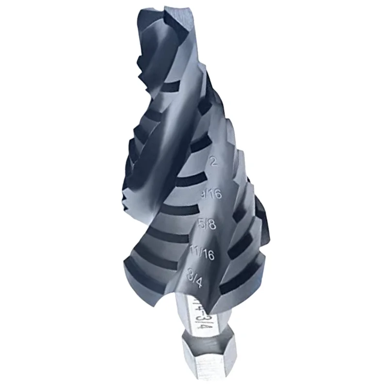 HLZS-M35 Step Drill Bit Metal Woodworking Wear-Resistant TIALN Coating 3/16
