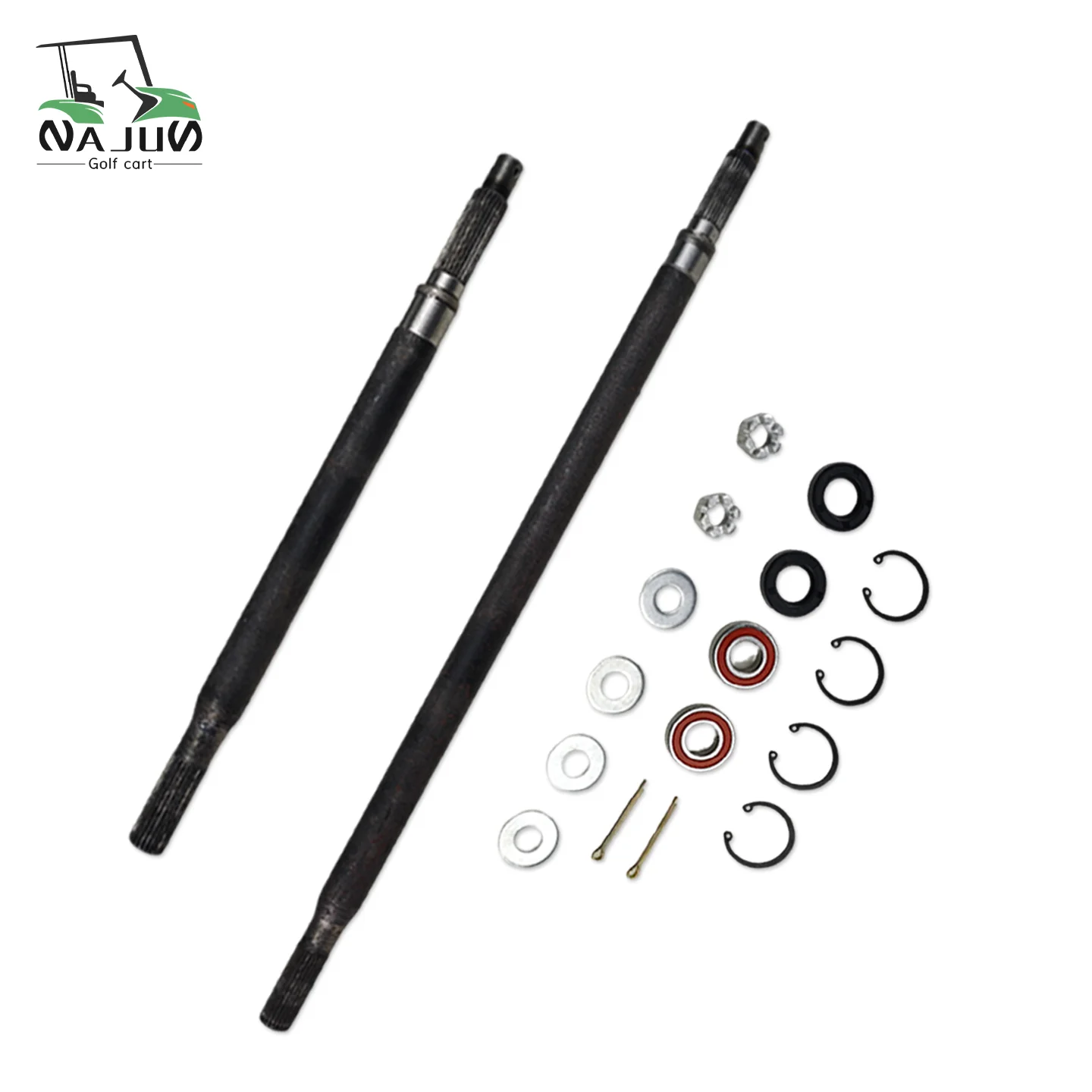 

Golf Cart Parts E-Z-GO RXV Rear Axle Shaft Repair Kit with Bearings and Seals Long and Short OEM 614208 614209