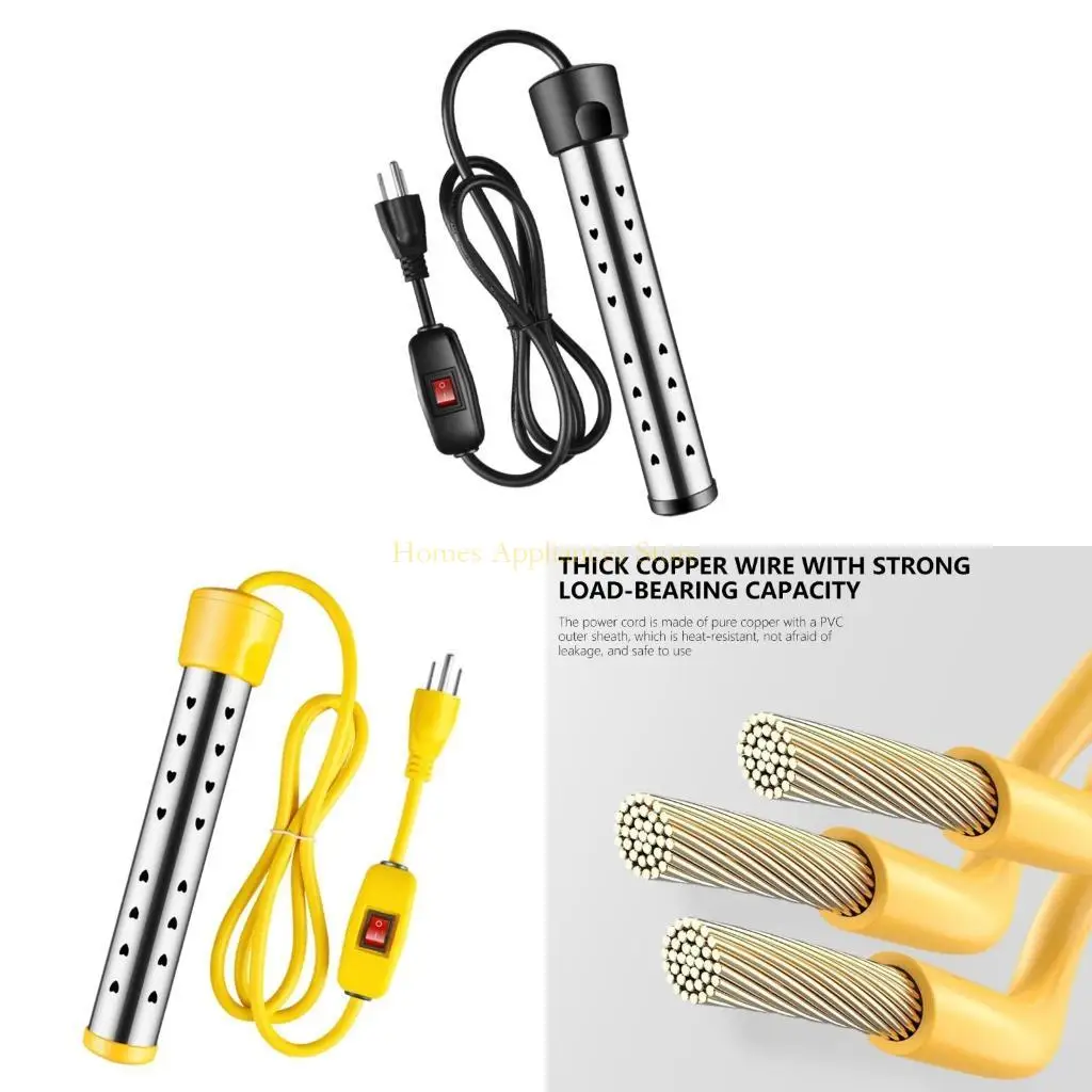 D0AB High Power 1500W Submersibles Aquecedor caçamba aço inoxidável para aquecimento