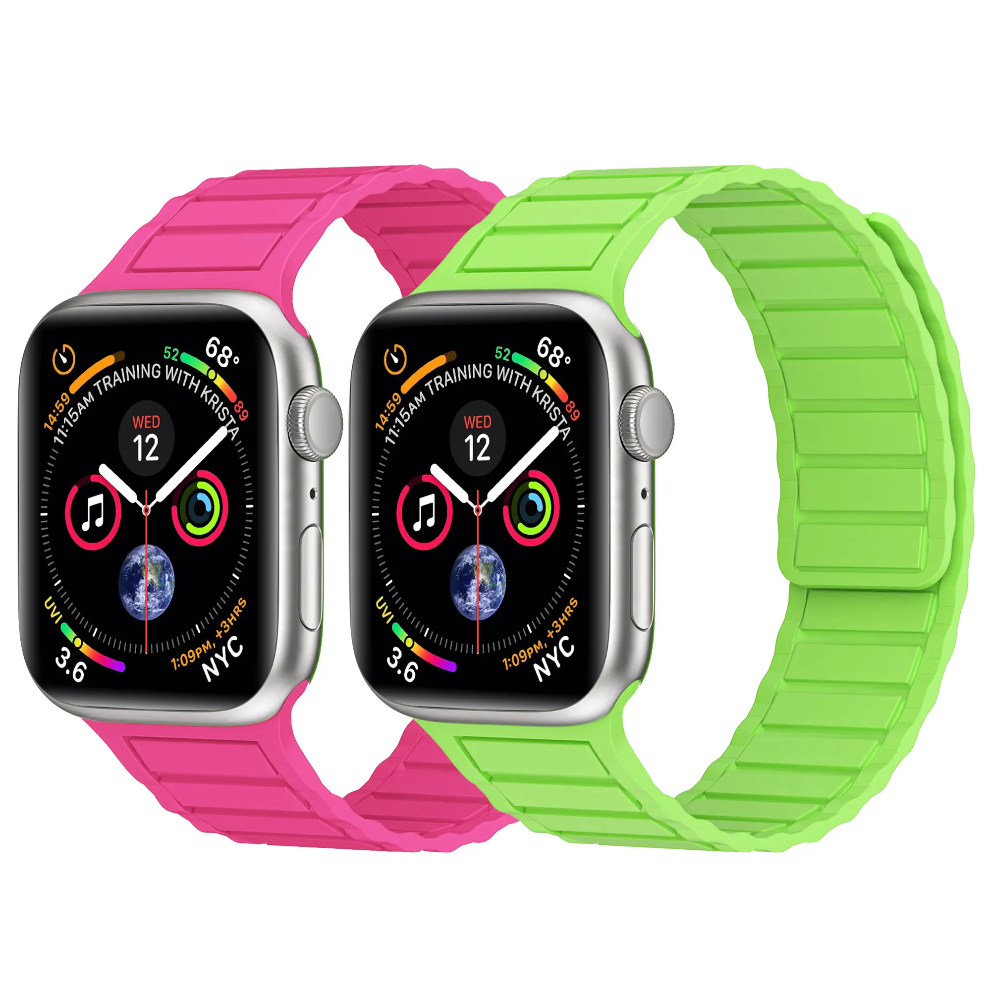 

Магнитный ремешок, совместимый с Apple Watch Ultra/SE/Series 10, 9, 8, 7, 6, 5, 4,49 46 45, 44 42, 41 40, 38 мм, спортивный ремешок для женщин и мужчин