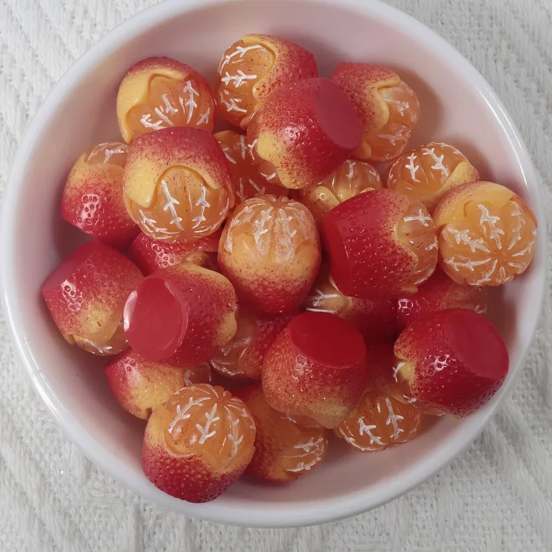 10/100pcs Resin Kawaii Colorful 3D Fruit Orange Grape Strawberry Egg Flower Flatback Stone Scrapbook