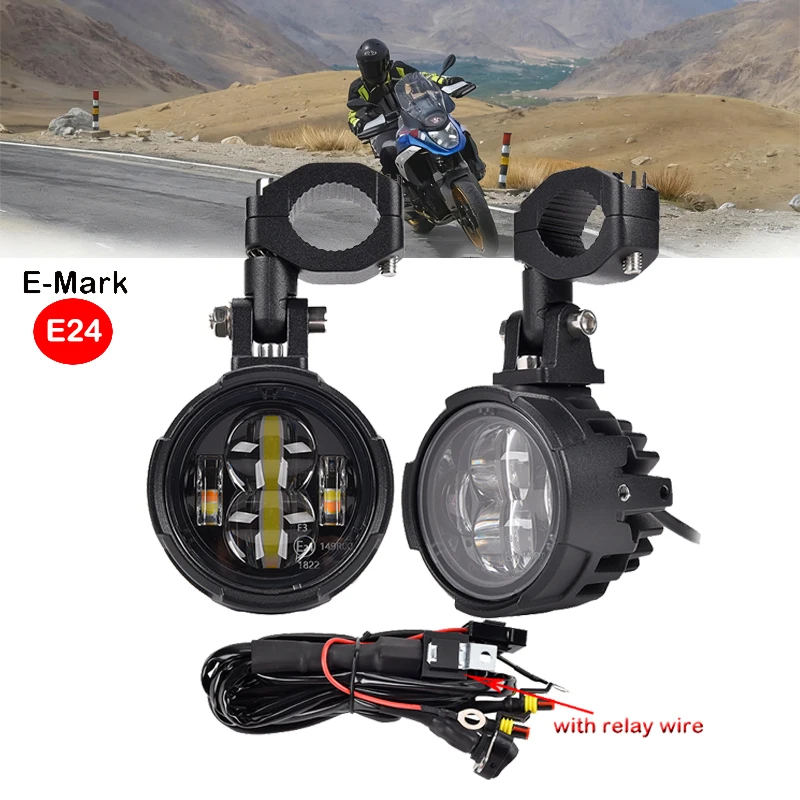 أضواء الضباب LED المساعدة للدراجات النارية أضواء الضباب لسيارات BMW R1200GS F800GS F700GS F650 K1600 لـ CRF1000L أفريقيا التوأم لـ Kawasaki #1
