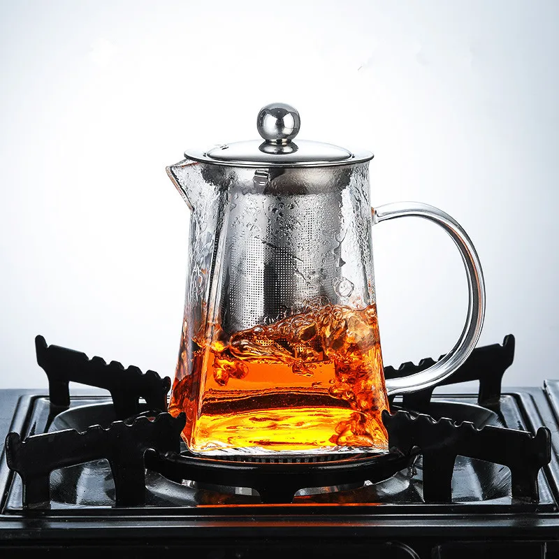 Heat Resistant Glass Teapot with Stainless Steel Tea Infuser Filter Flower Tea Kettle Kung Fu Tea Set Puer Oolong Teapot Hotsale