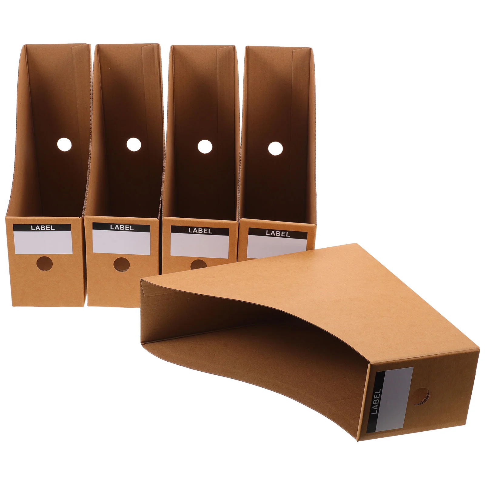 

5 Pcs Folder Holder for Desk Desktop Storage Box Students Books Organizer Hat Document Rack Decorative File Folders Khaki Stand