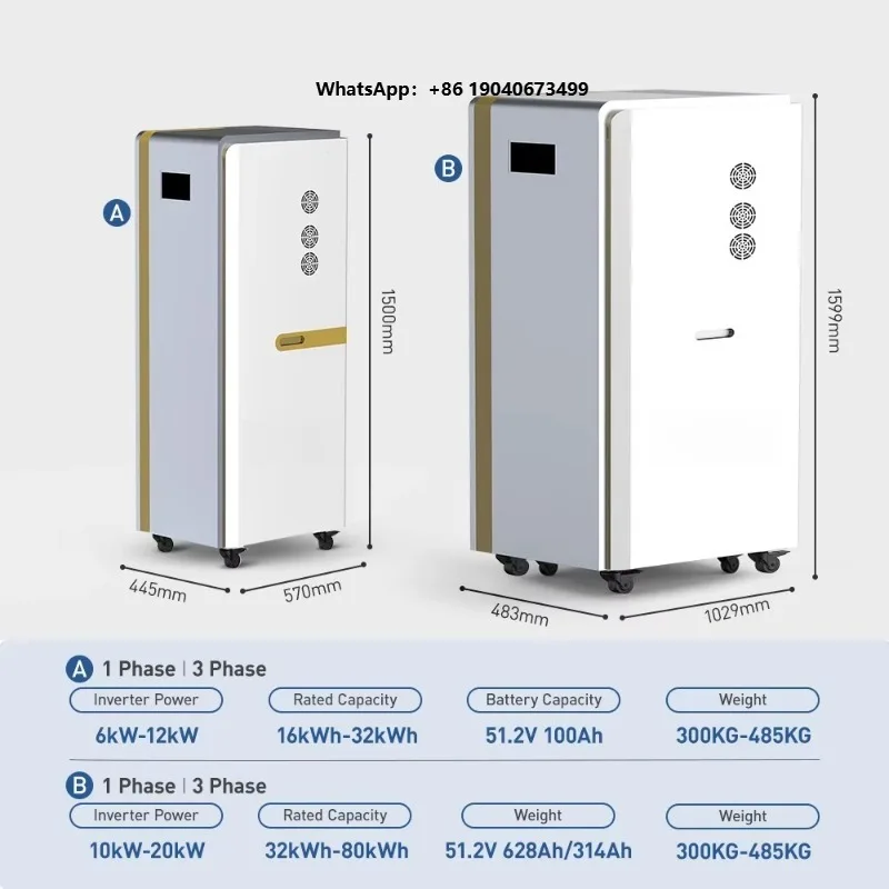 Whole House Solar System with Integrated Hybrid Inverter power 8kW 32kWh Single Phase All-in-One Battery xyl