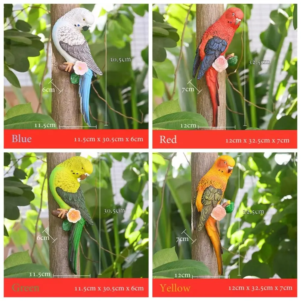 الحرف الراتنج الببغاء تمثال الببغاء الحائط مقلد الحيوان النحت الإبداعية حية الطيور التماثيل الفناء