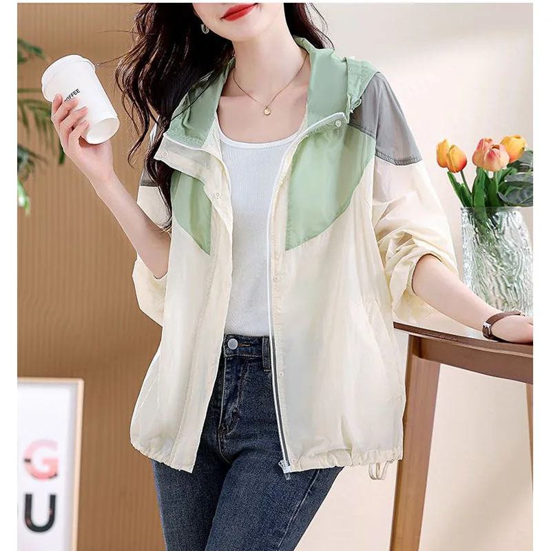 2026New Spring Summer Sun Protection Clothing Coat Ladies Quick-Drying Sunscreen Jacket Women's Outwear Hooded Overcoat Tide Top