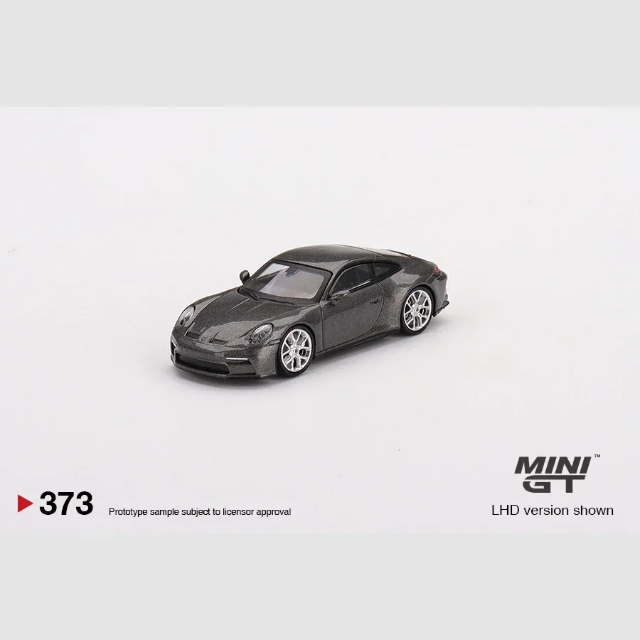 โมเดลรถขนาดเล็ก GT 1:64 911 (992) GT3การเดินทางโลหะผสมหล่อตาย-โลหะสีเทา #373 LHD คอลเลกชัน