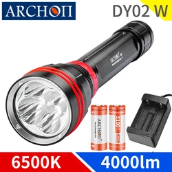 Arconte DY02W WY08W 4000 Lumen Diving Lighing Torcia Elettrica Torcia Elettrica di Immersione Subacquea 100 M Impermeabile Della Torcia di Immersione Lampada di Illuminazione