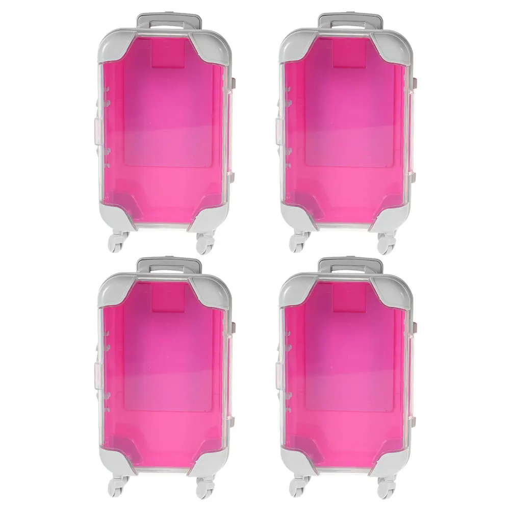 

4Pcs Mini Eyelash Storage Suitcase Organizer Travel Makeup Carrying Case Lash Extension Holder Portable Makeup Box