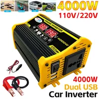 4000W Car Power Inverter DC 12V To AC 220V 110V 50Hz Voltage Transformer Dual 2 USB LED Digital Voltage Display Auto Accessories