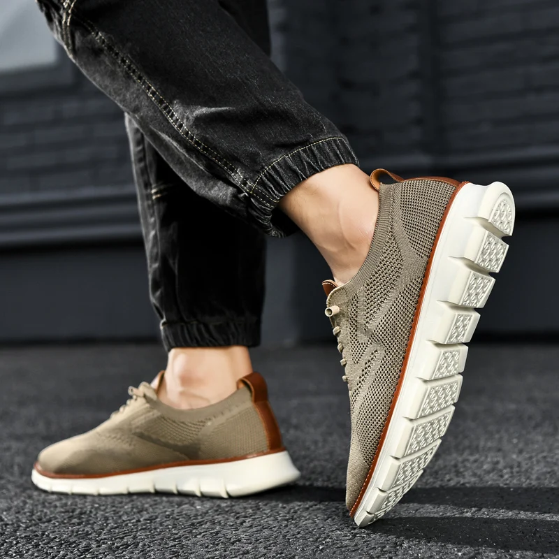 Mens casual shoes Breathable Mesh fabric Soft sole Durable Anti slip Comfortable Shock absorbing Long lasting Stable grip