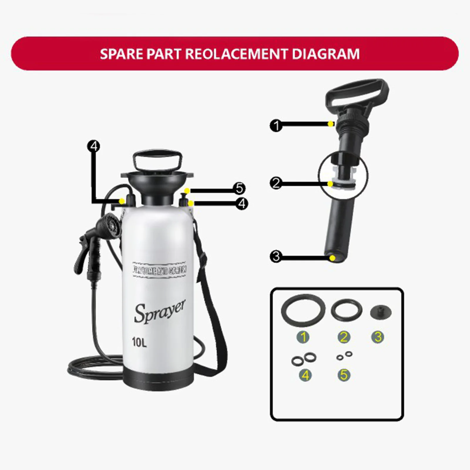 Portable Water Sprayer with 3 Meter Long Hose Portable Shower Multi-Functional Shower Pump for Hiking Traveling Garden Beach