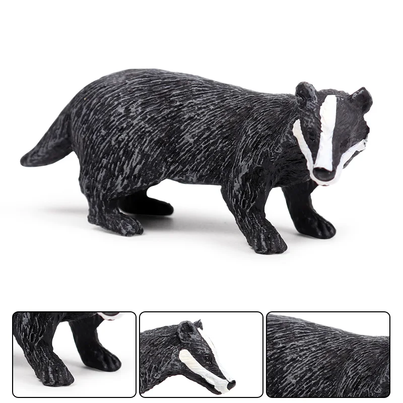 Oenux 10PCS piccoli animali della foresta simulazione Zoo Fox Pig Wolverine Beaver Model Action Figures Educational Cute Kids Toy regalo di natale