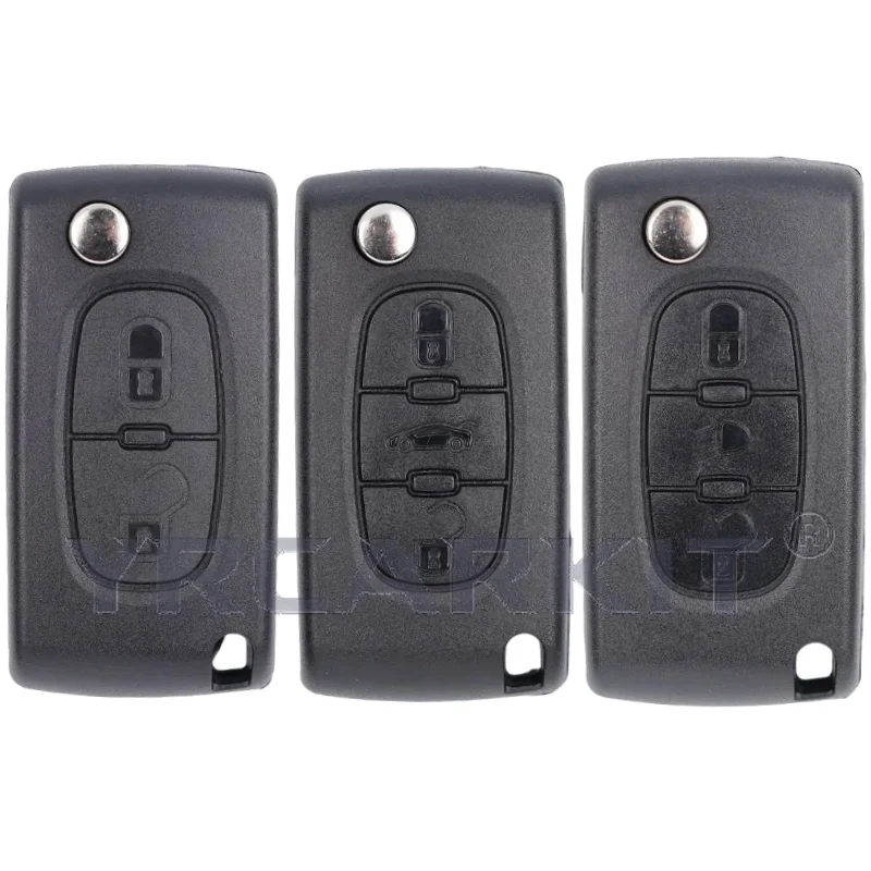 Remote Key Case Voor Peugeot 207 307 308 407 607 807 Voor Citroen C2 C3 C4 C5 C6 Flip Vouwen Auto Sleutel Shell 2/3/4 Knoppen