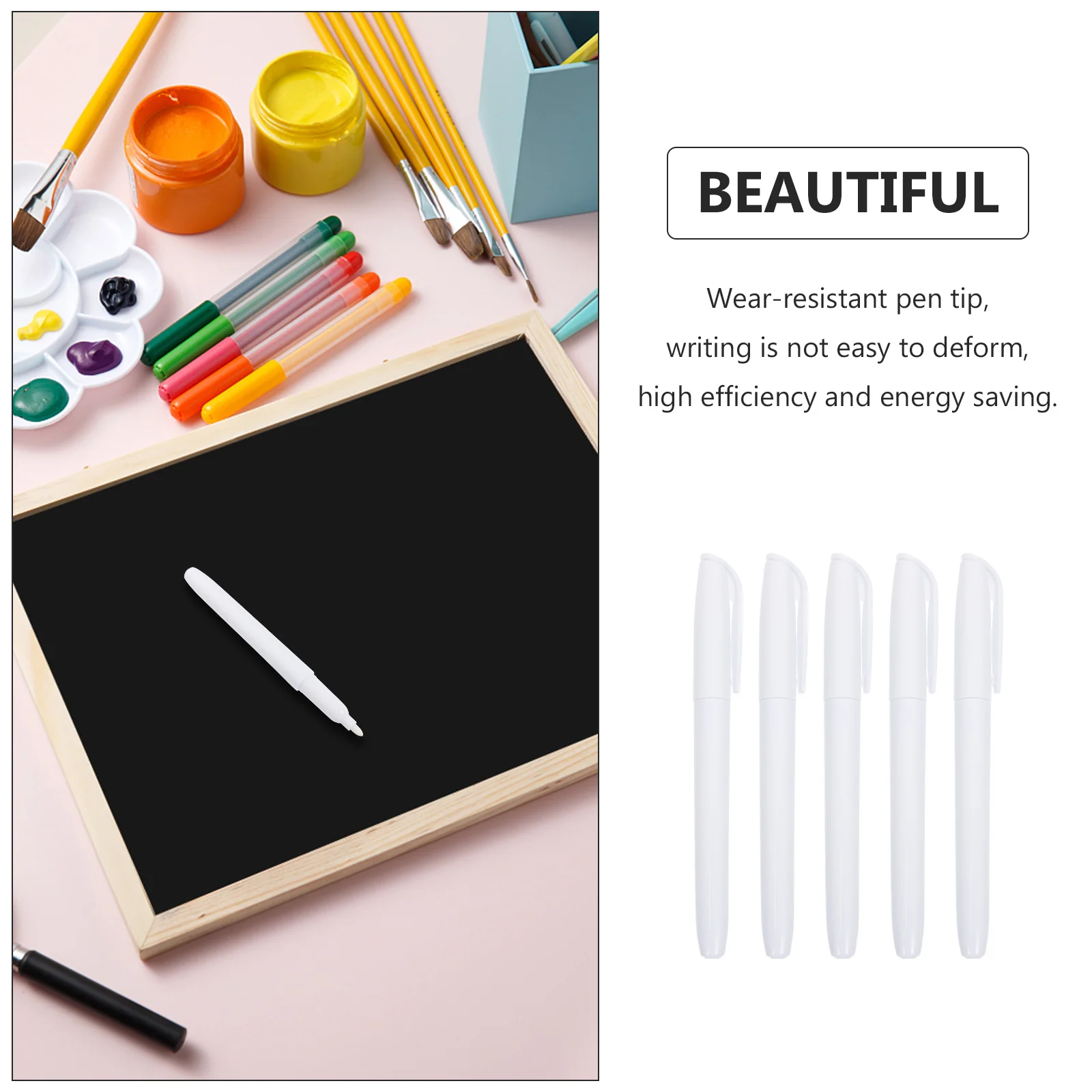 

10pcs White Paint Pens Erasable Blackboard Marker Liquid Pen For Glass Portable Writing Supplies Office Stationery