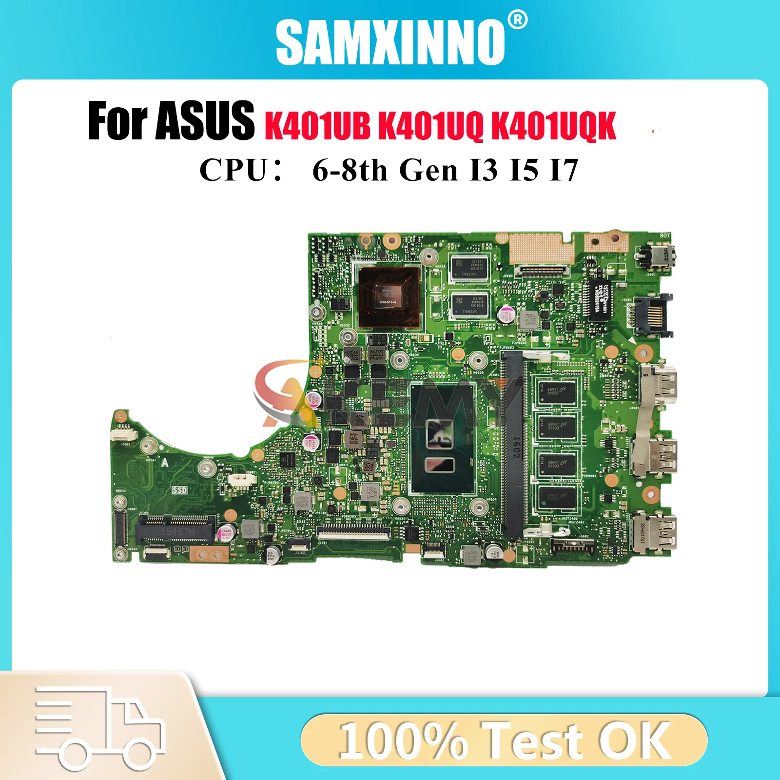 

K401UB Материнская плата для ноутбука ASUS VivoBook K401UQK K401UQ U4000 K401U K401UB A404U Материнская плата с процессором I3 I5 I7 в порядке быстрая доставка