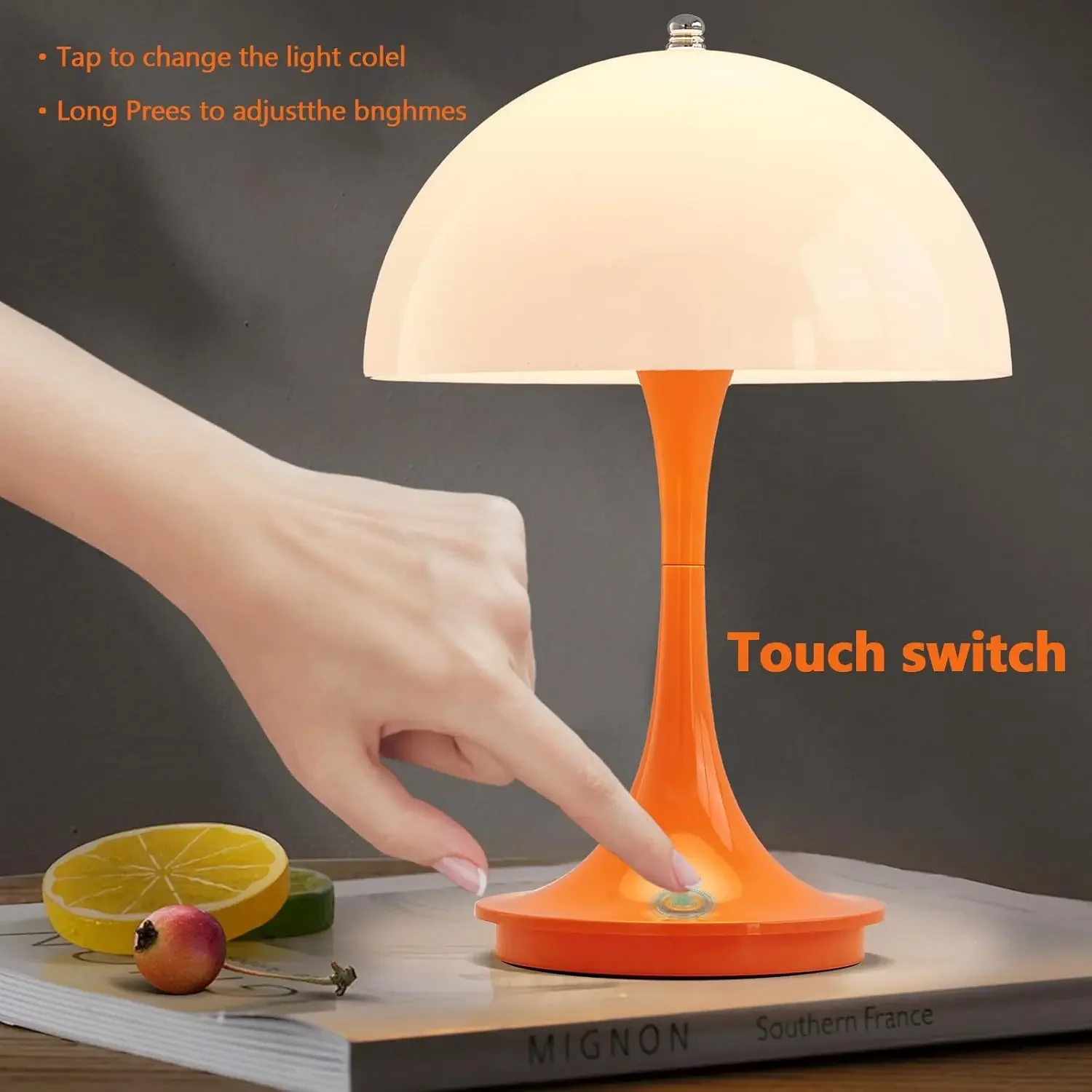 Table Lamp   Sensor Desktop Night Light Rechargeable Wireless Reading Lamp  Restaurant Hotel  Bedroom Decor Light