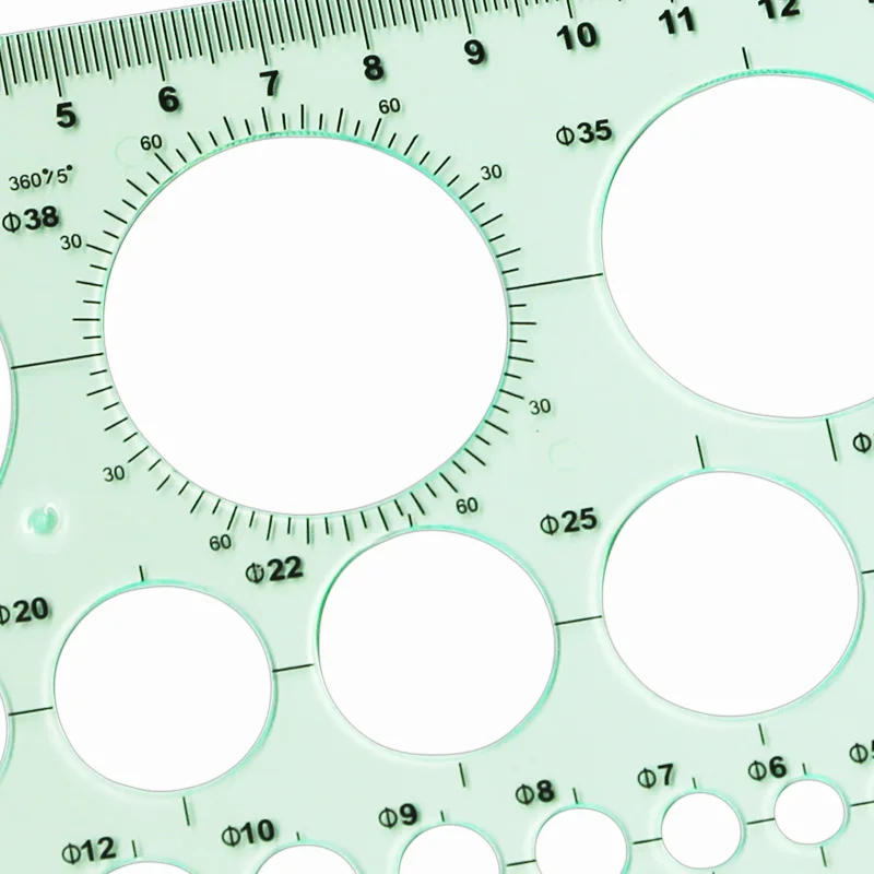 Brand New Green Geometric Template Ruler Mapping Drawing Tools Ruler Suitable For Student School Stationery