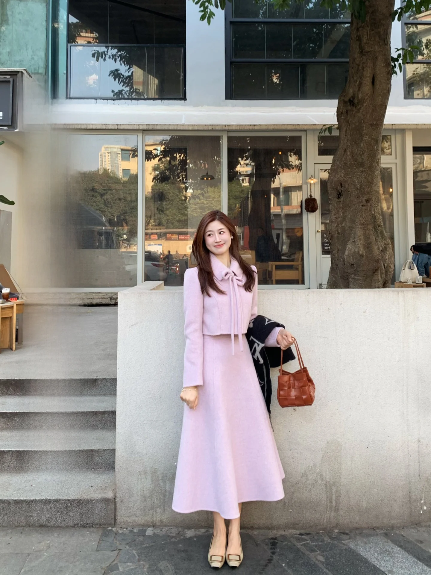 

Комплект из двухстороннего шерстяного пальто Xu Yan: теплый и стильный зимний наряд для молодых женщин