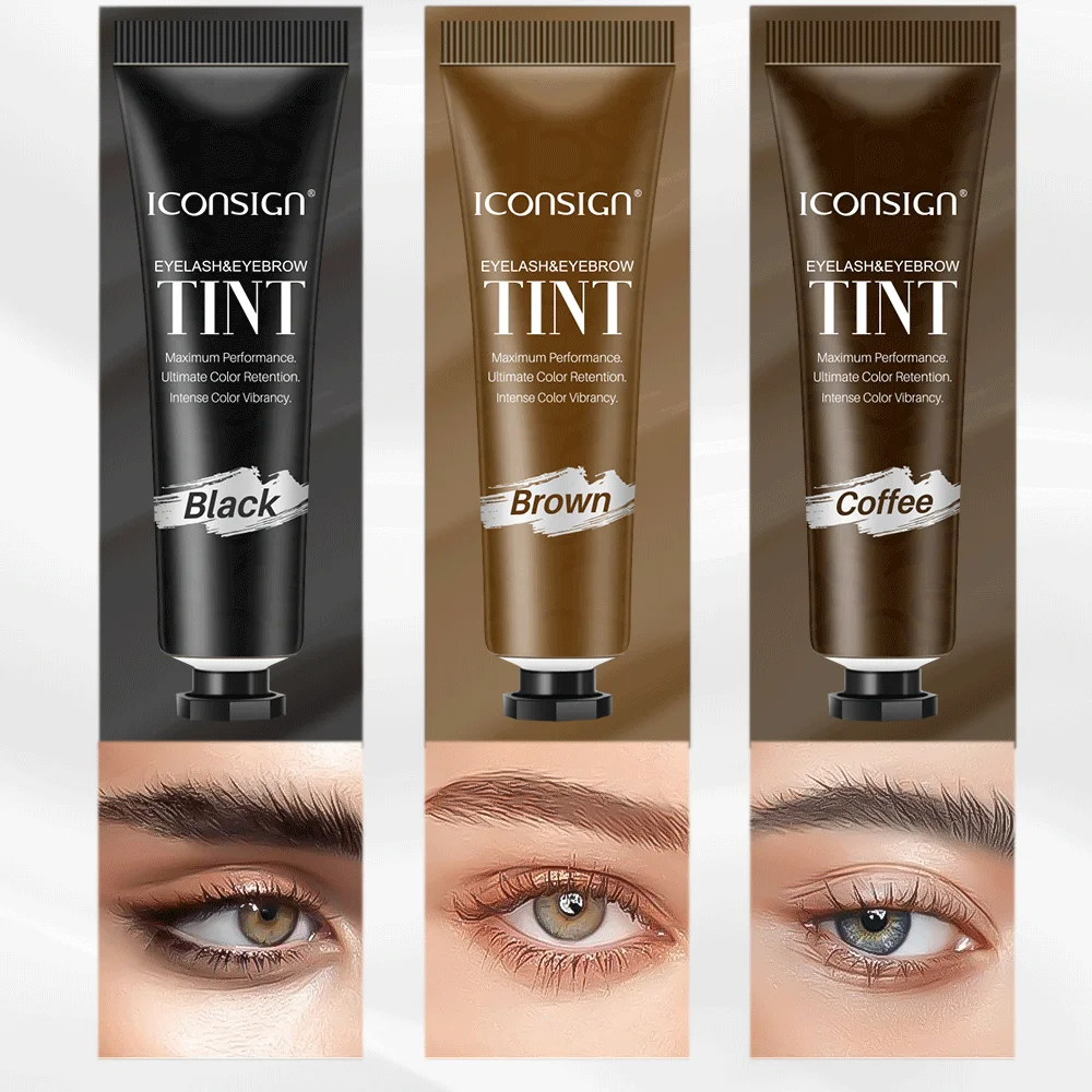 Kit de tinte de cejas resistente al agua y al sudor, color negro/marrón/café, maquillaje semipermanente, estilismo y humidificación para salón