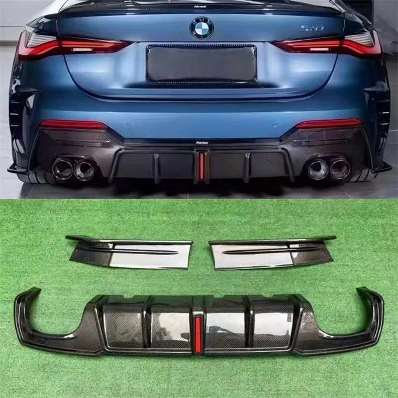 

For BMW 4 Series G26 21+ Real Carbon Fiber Car Rear Bumper Lip Diffuser Baojiao Splitters Spoiler Car Accessories Body Kit