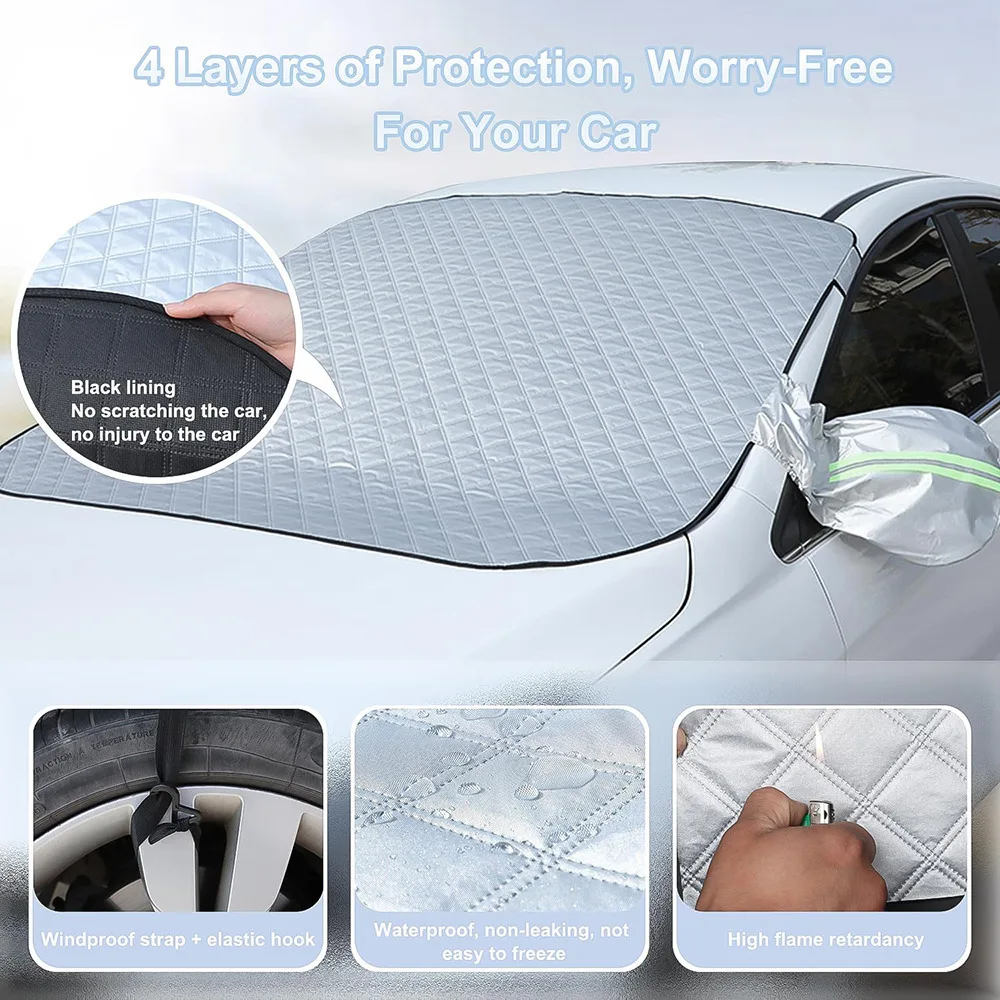 Car Windshield Winter Snow Ice Rain Dust Frost Guard Cover Sun Shade Protector