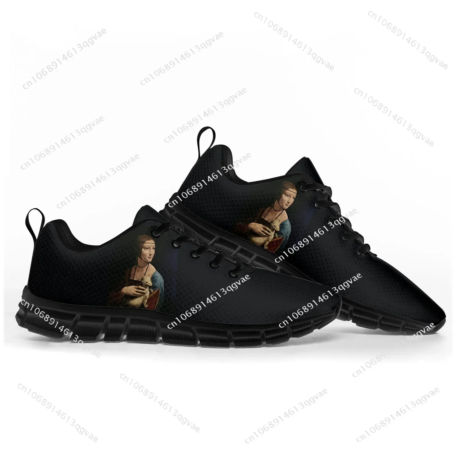 Lady with an Ermine Sports Shoes Mens Womens   Sneakers High Quality Sneaker Customize Couple Shoe Black