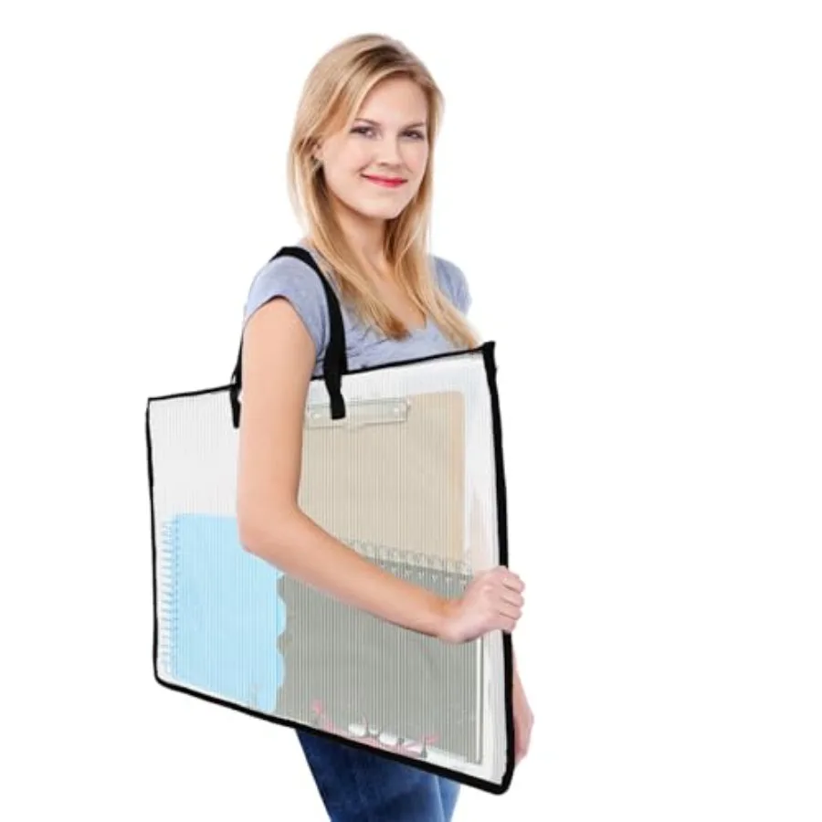 5 упаковок 19x25 художественных портфолио, большая прозрачная папка-портфолио для художественных работ, водонепроницаемые сумки для хранения плакатов с ручками для рисования