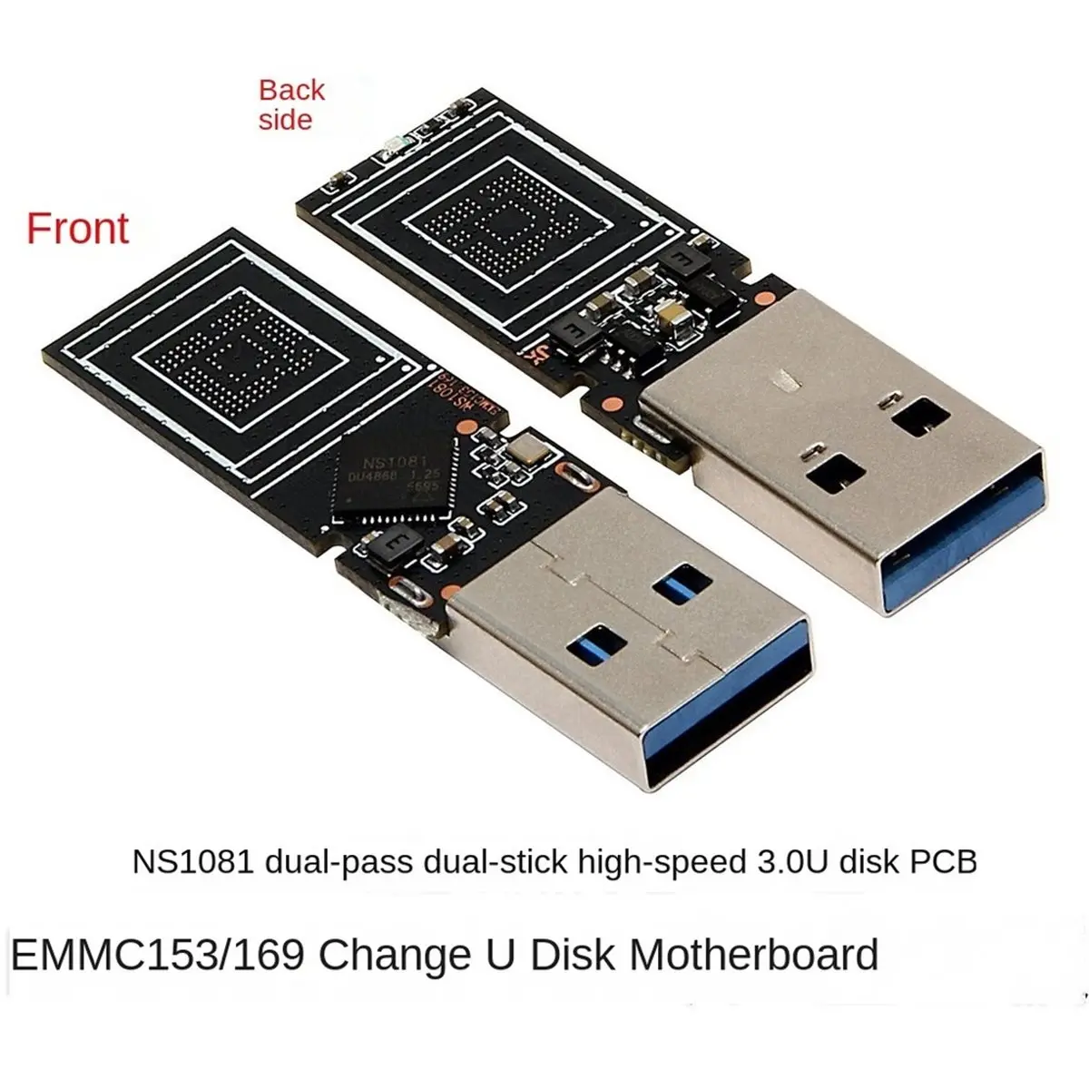DIY U Disk USB3.0 PCB Main Controller EMMC BGA153 169 NS1081 U Disk Main Control Board Without Memory Flash Chip