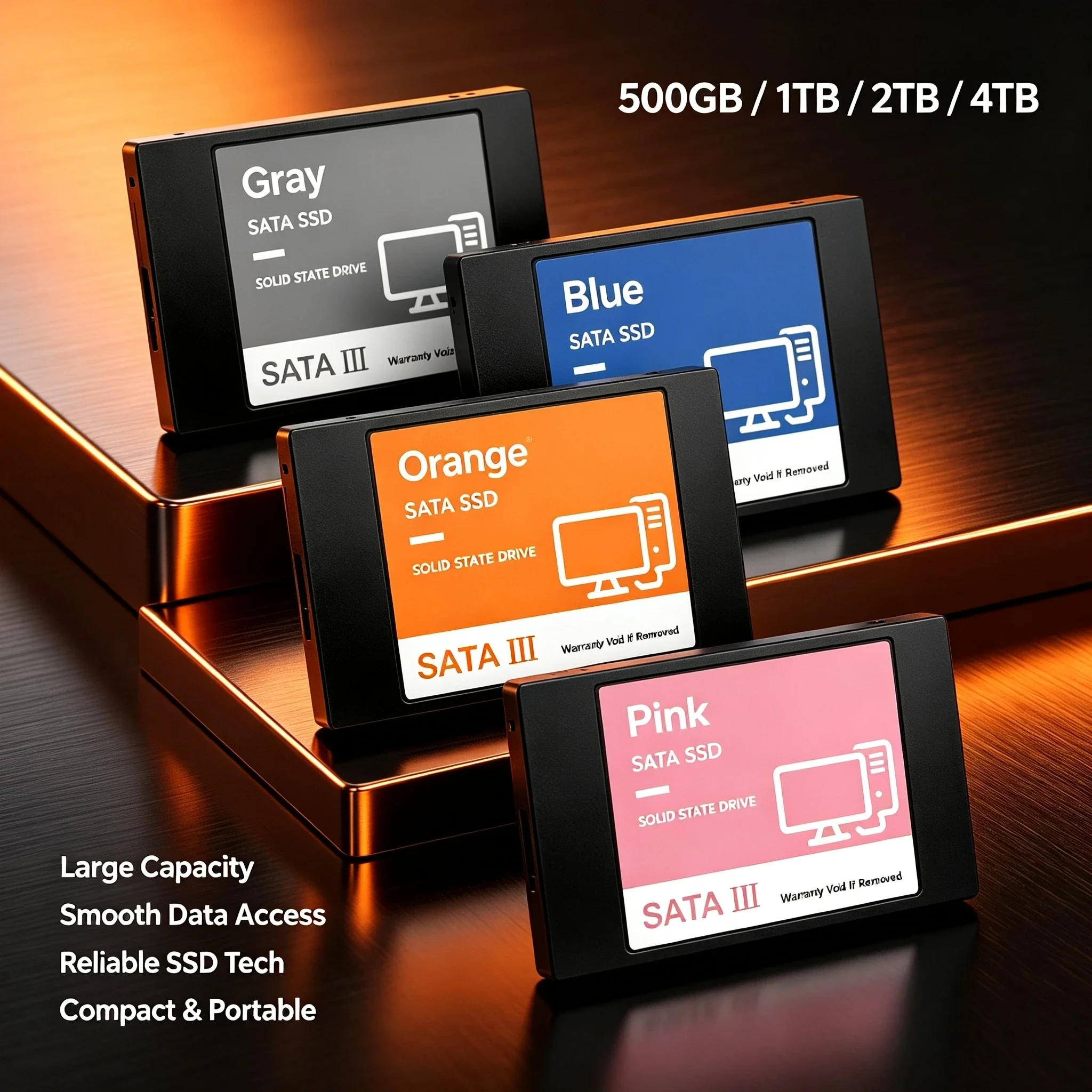 2.5 Inch New Original SATA3 Internal SSD 500GB 1TB 2TB 4TB Solid State Drive Hard Disk Laptop Desktop Pro Max Unit Plus