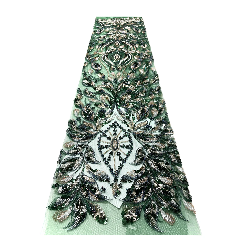 

2025, роскошная французская сетчатая вышитая бисером кружевная ткань, нигерийское свадебное тюлевое кружевное платье с блестками, расшитое бисером, свадебное платье