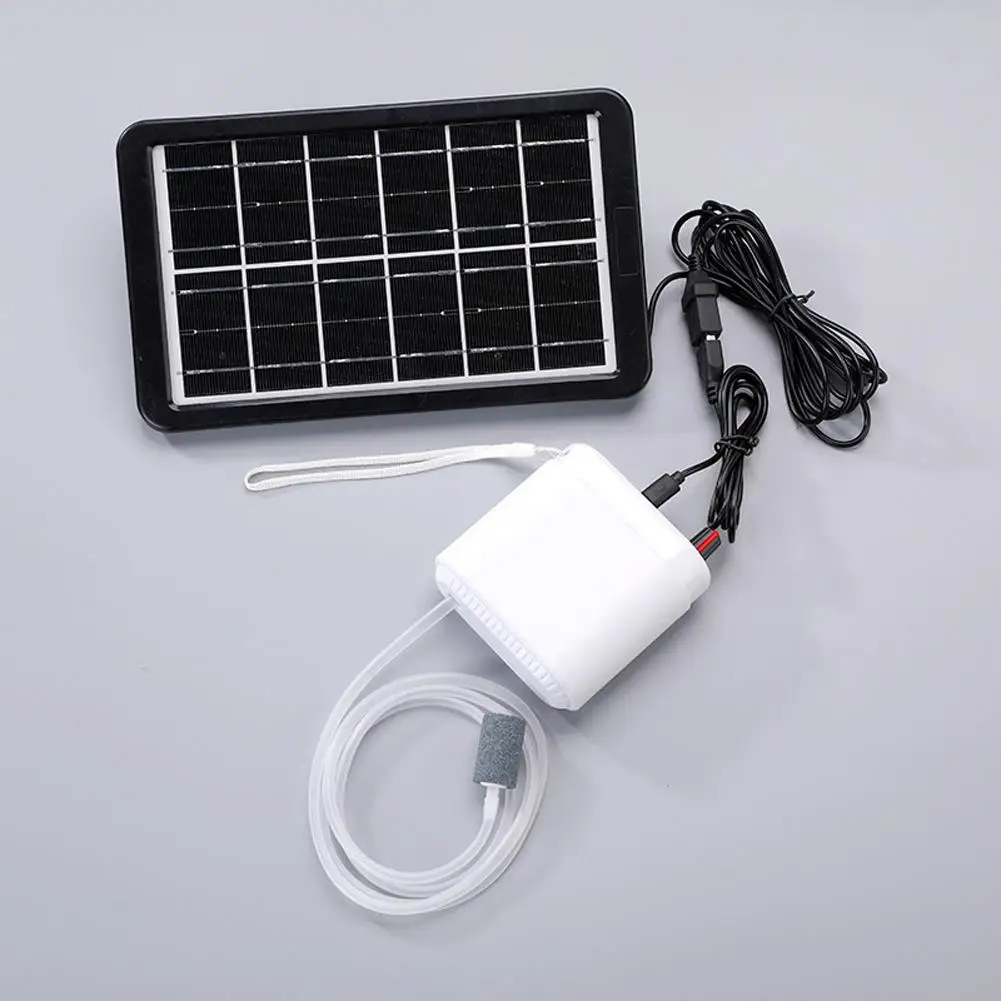 Solar Oxygen Pump Large Capacity Lithium Battery Silent Usb Charging Aquarium Fish Tank Air Pump