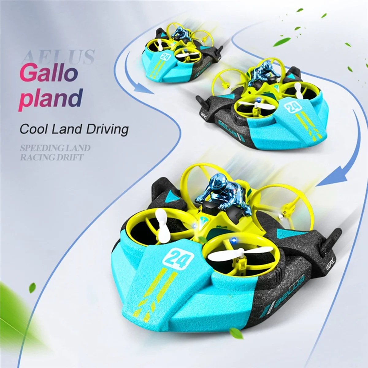 

2525- Mini RC Drone Headless Mode Sea Land Air Flight 2.4G Remote Control Quadcopter Boat RC Helicopter Toys Blue