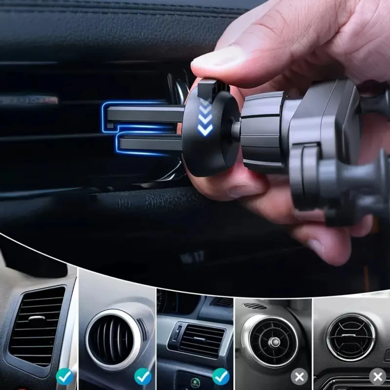 Garanta uma experiência de condução segura com este suporte de telefone para carro seguro, estável e universal para ventilação de ar - compatível