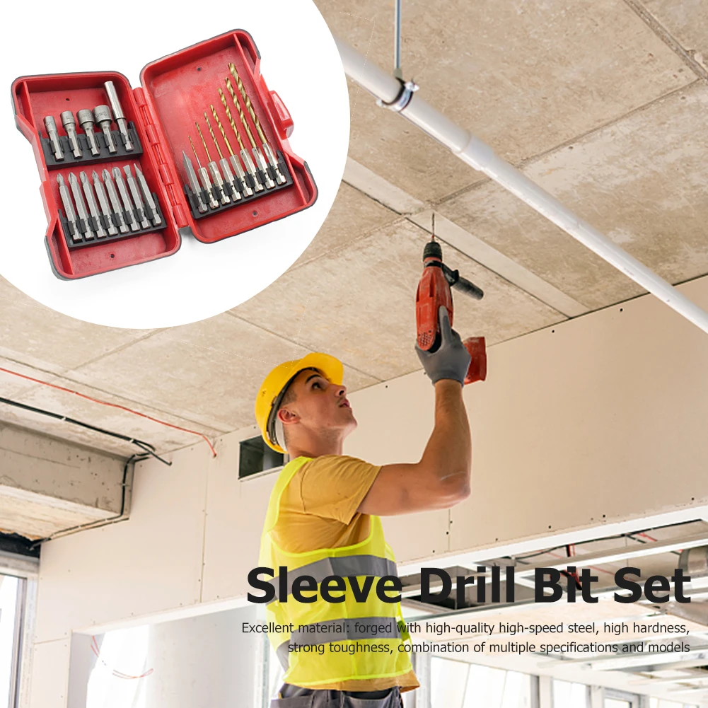 21 قطعة/المجموعة كم مجموعة لقمة مثقاب النجارة أداة اليد لقمة ثقب محول مأخذ التوصيل كم الملحقات ل لوح خشبي البلاستيك