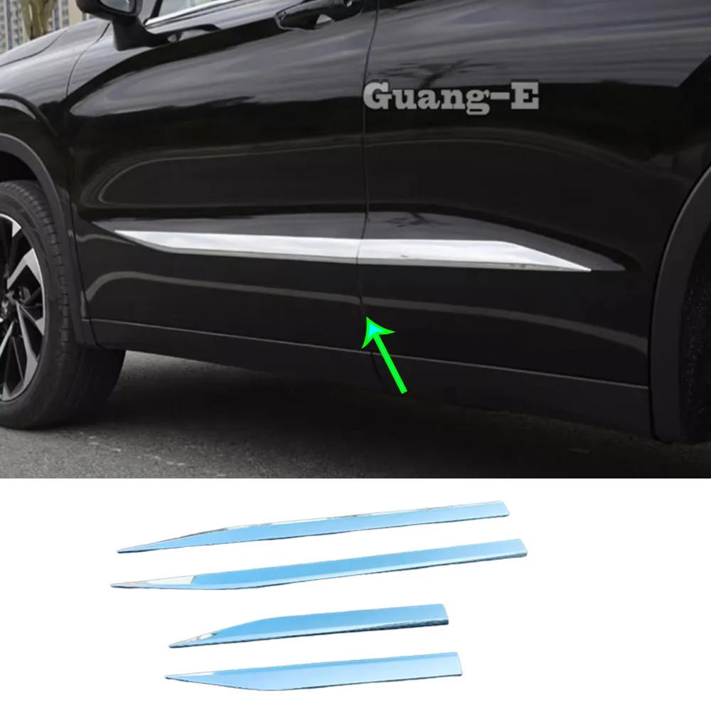 

For Mitsubishi Outlander 2022 2023 2024+ ABS Side Door Body Molding Trim Strip Cover Protector Plate Auto Exterior Accessories